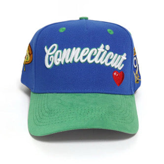 Connecticut Men's Snapback Hat - Blue/Green