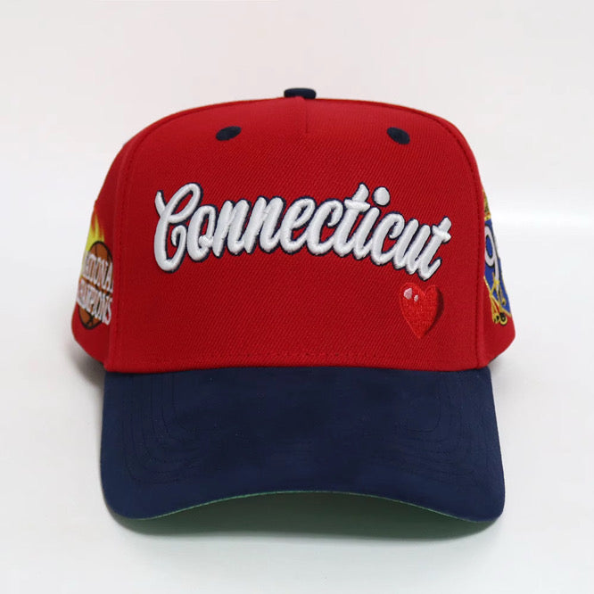 Connecticut Men's Snapback Hat - Red/Navy