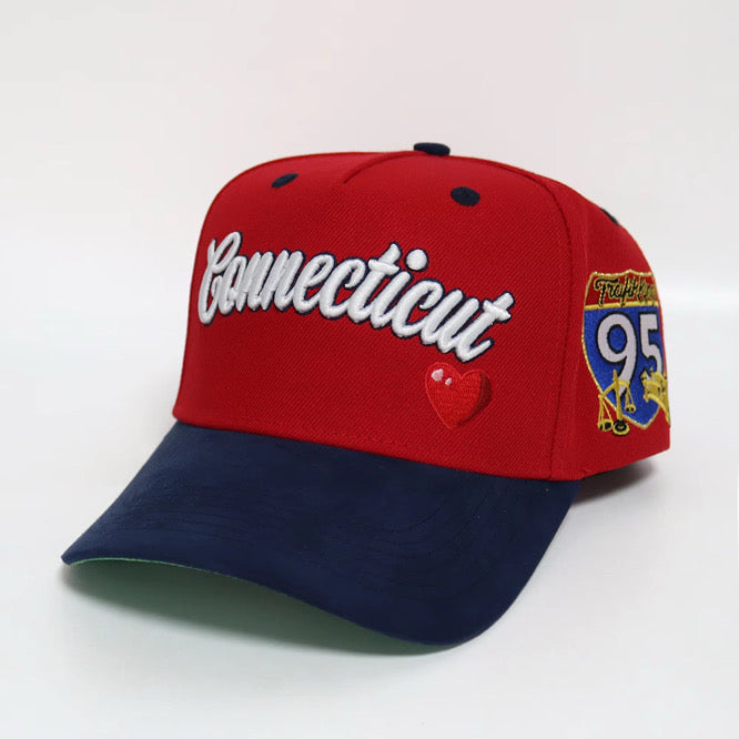 Connecticut Men's Snapback Hat - Red/Navy