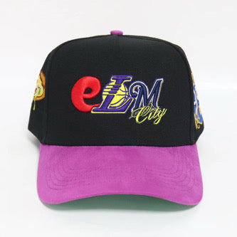 Elm City Men's Snapback Hat - Black/Pink