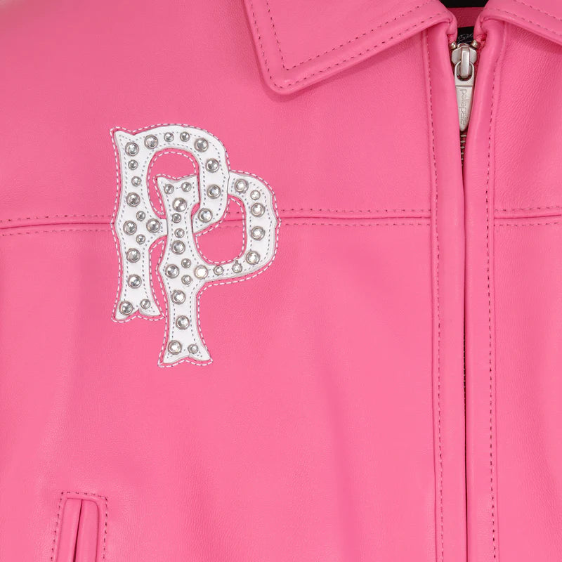 Pelle Pelle - American Bruiser Plush Womens Crop Jacket - Pink