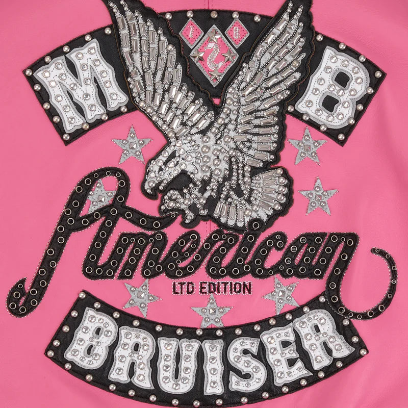 Pelle Pelle - American Bruiser Plush Womens Crop Jacket - Pink