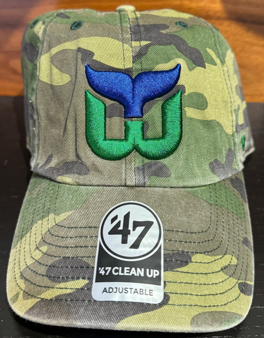 Hartford Whalers '47 Brand Camo Clean Up Adjustable Dad Hat