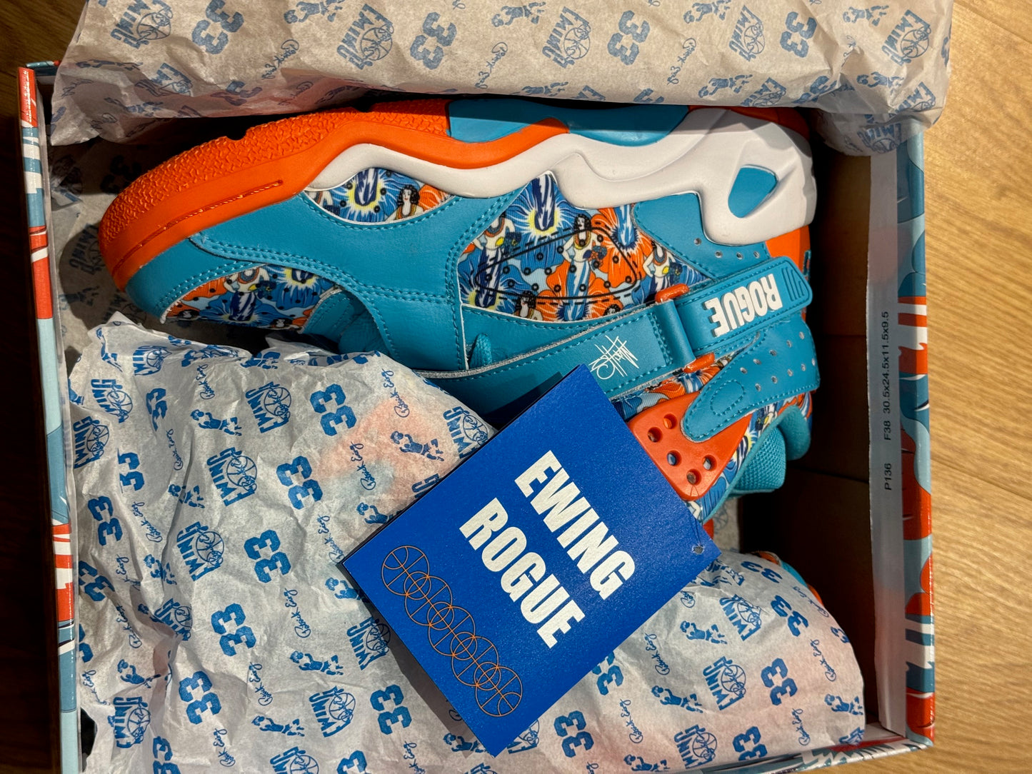 PATRICK EWING ATHLETICS ROGUE x ACE VENTURA x MACHE Teal/Orange/White