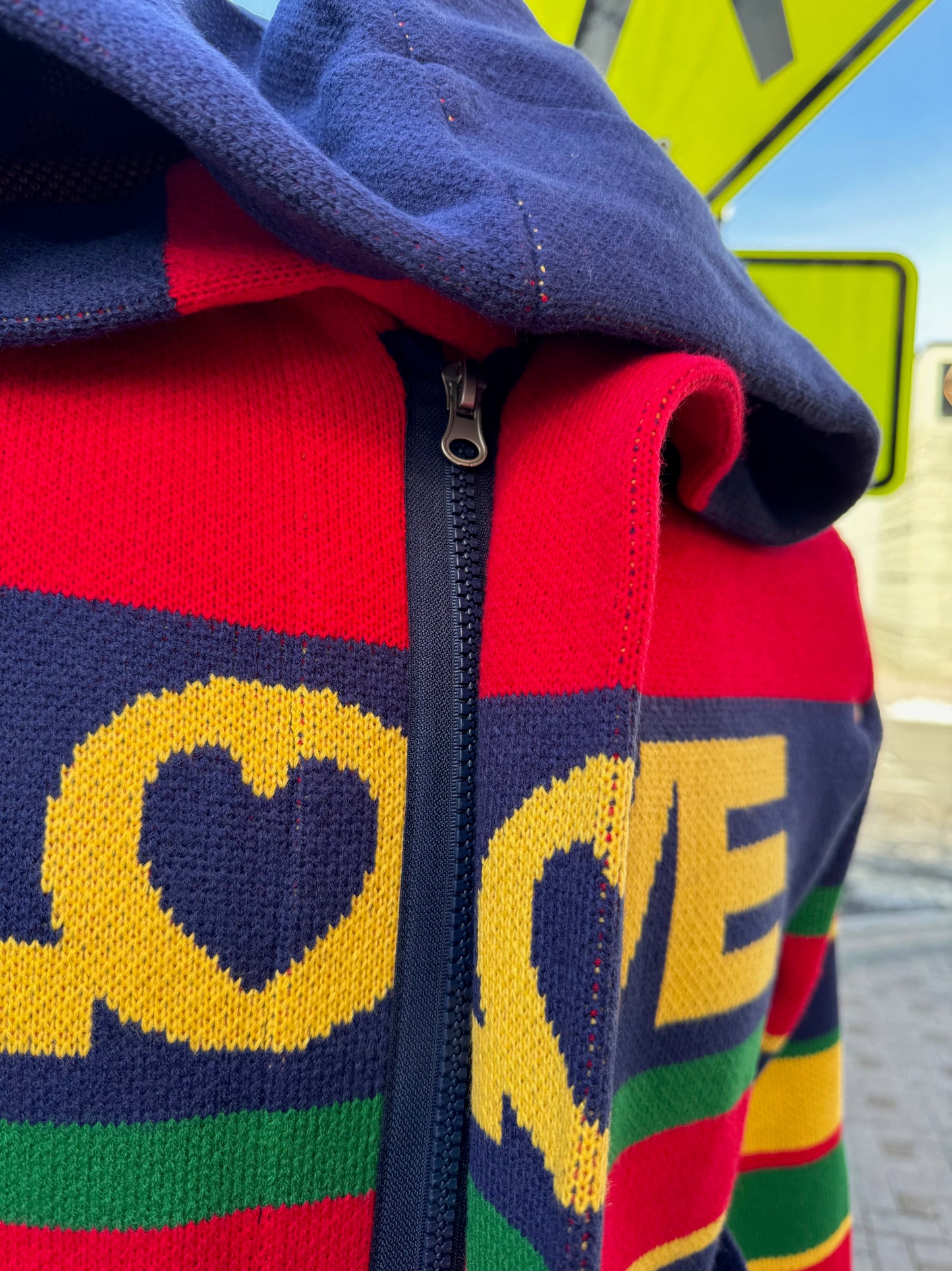 LOVE SWEATER CARDIGAN HOODY WITH ZIPPER ROKU STUDIO BRAND