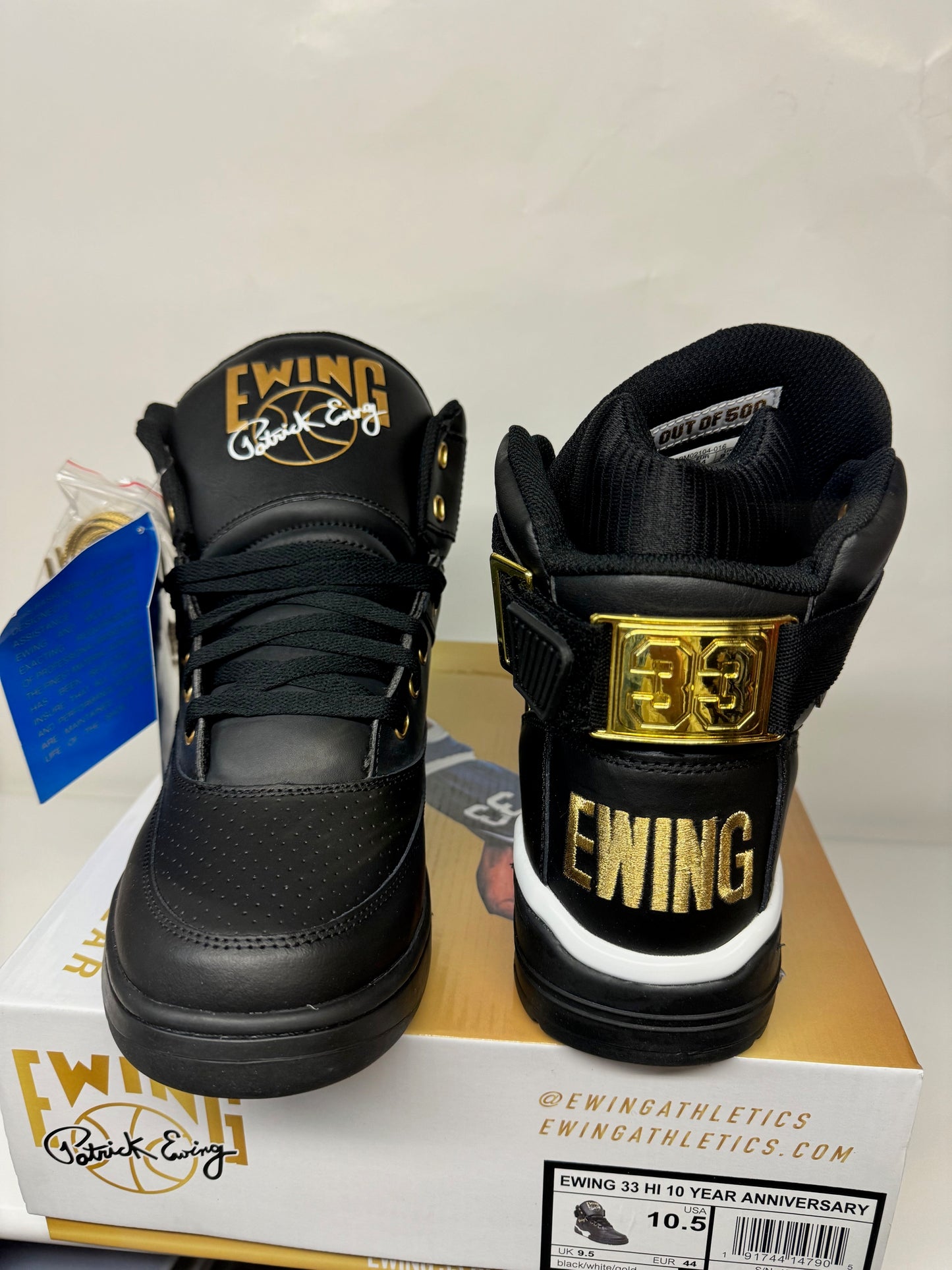 PATRICK EWING ATHLETICS 33 HI x 10 YEAR ANNIVERSARY Black/White/Gold