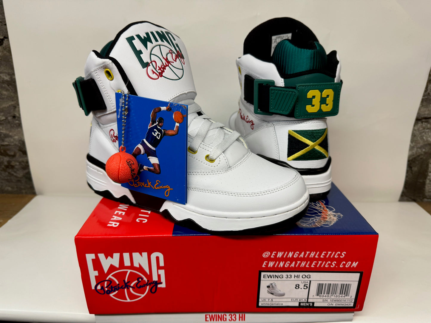 PATRICK EWING ATHLETICS 33 HI x OG JAMAICA White/Black/Green/Yellow