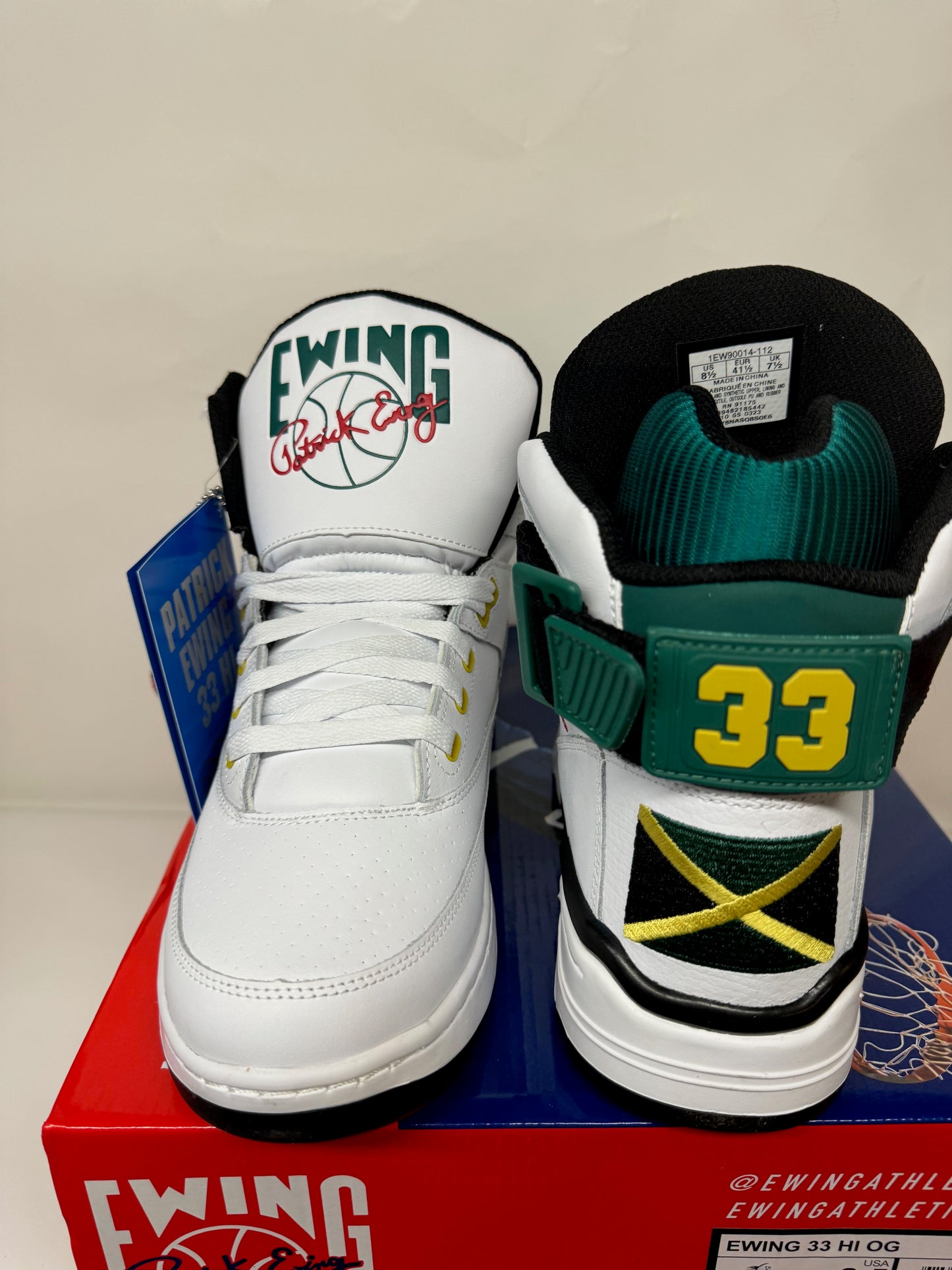 PATRICK EWING ATHLETICS 33 HI x OG JAMAICA White/Black/Green/Yellow