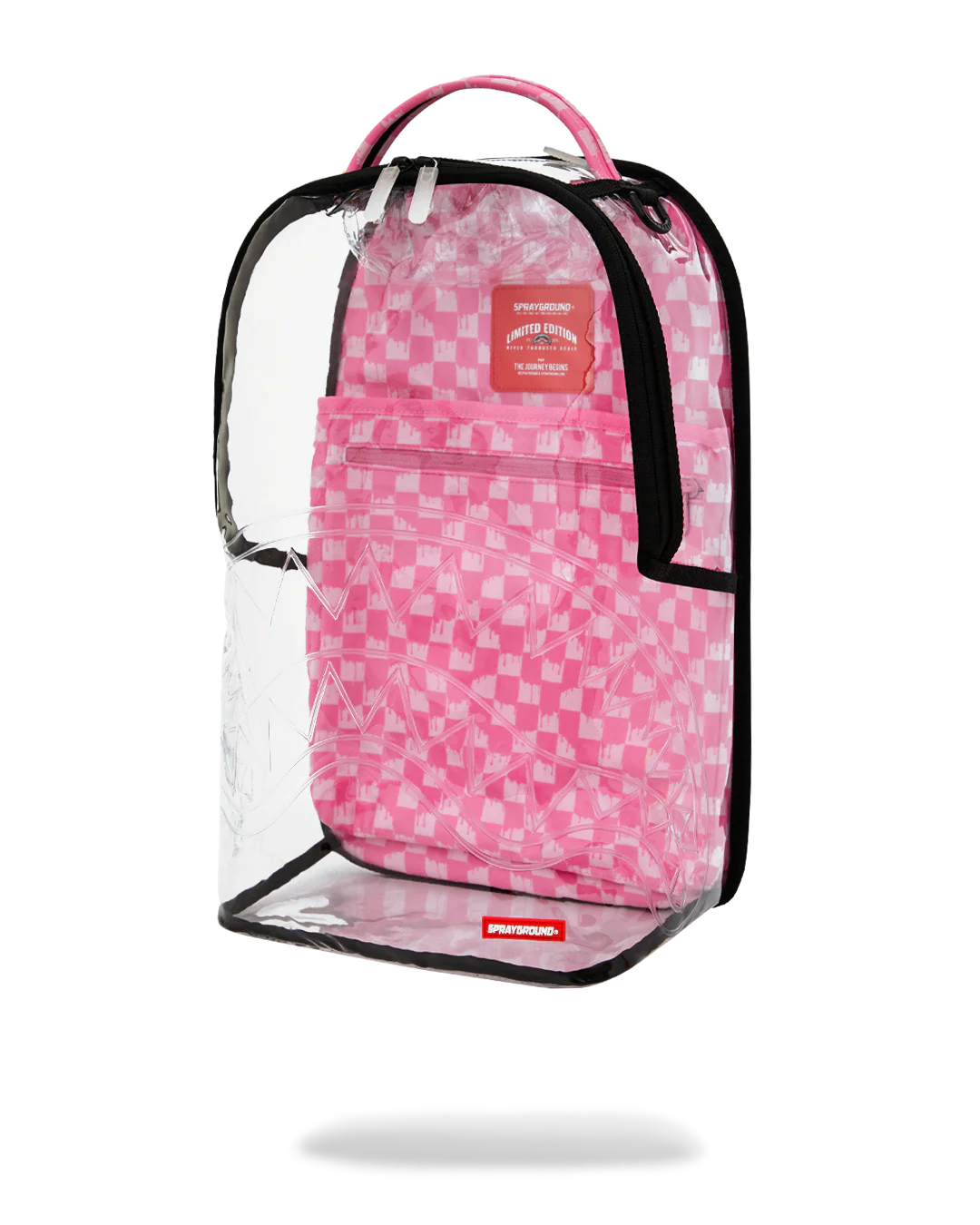 Sprayground - Clear DLX Backpack - Checked Out (Pink Drip)